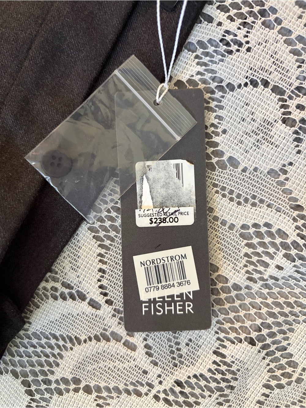 Eileen Fisher Heathered Stretch Flannel Twill Wool Sarong Pants in Charcoal Grey - Picture 10 of 10